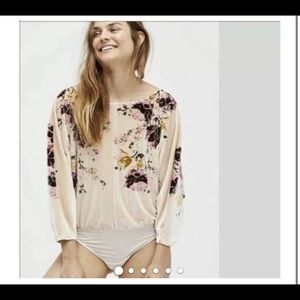 Free People Intimately Free Velour Bodysuit